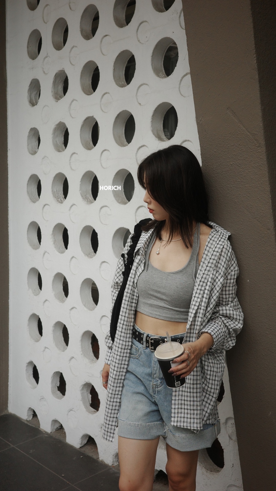 𝗔𝘂𝗴.𝟭𝟯/5021-輕薄美背 格子襯衫(2色) -白色