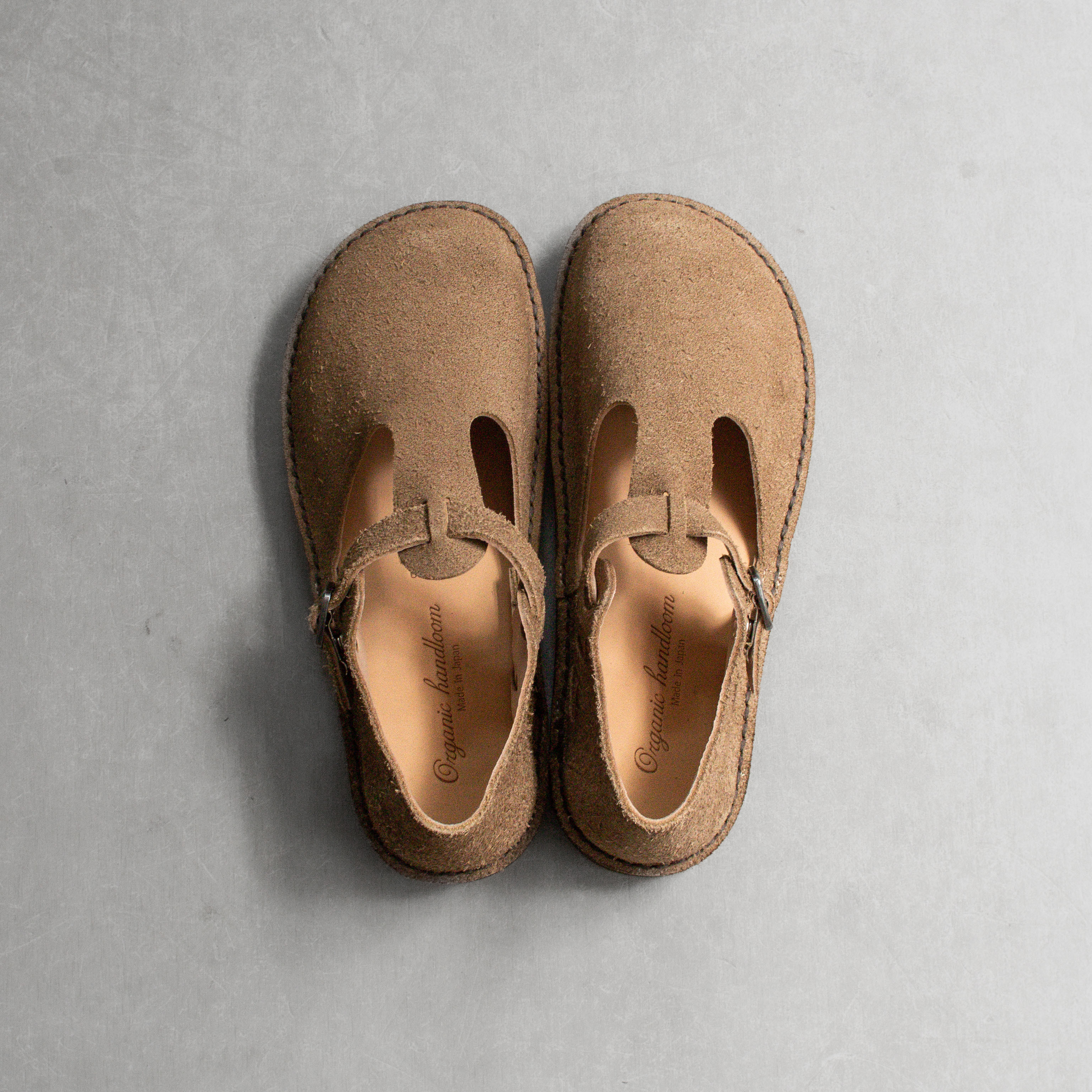 ORGANIC HANDLOOM GUNA TAUPE 日本製 卡其 牛皮 麂皮 T字 瑪莉珍 男女鞋