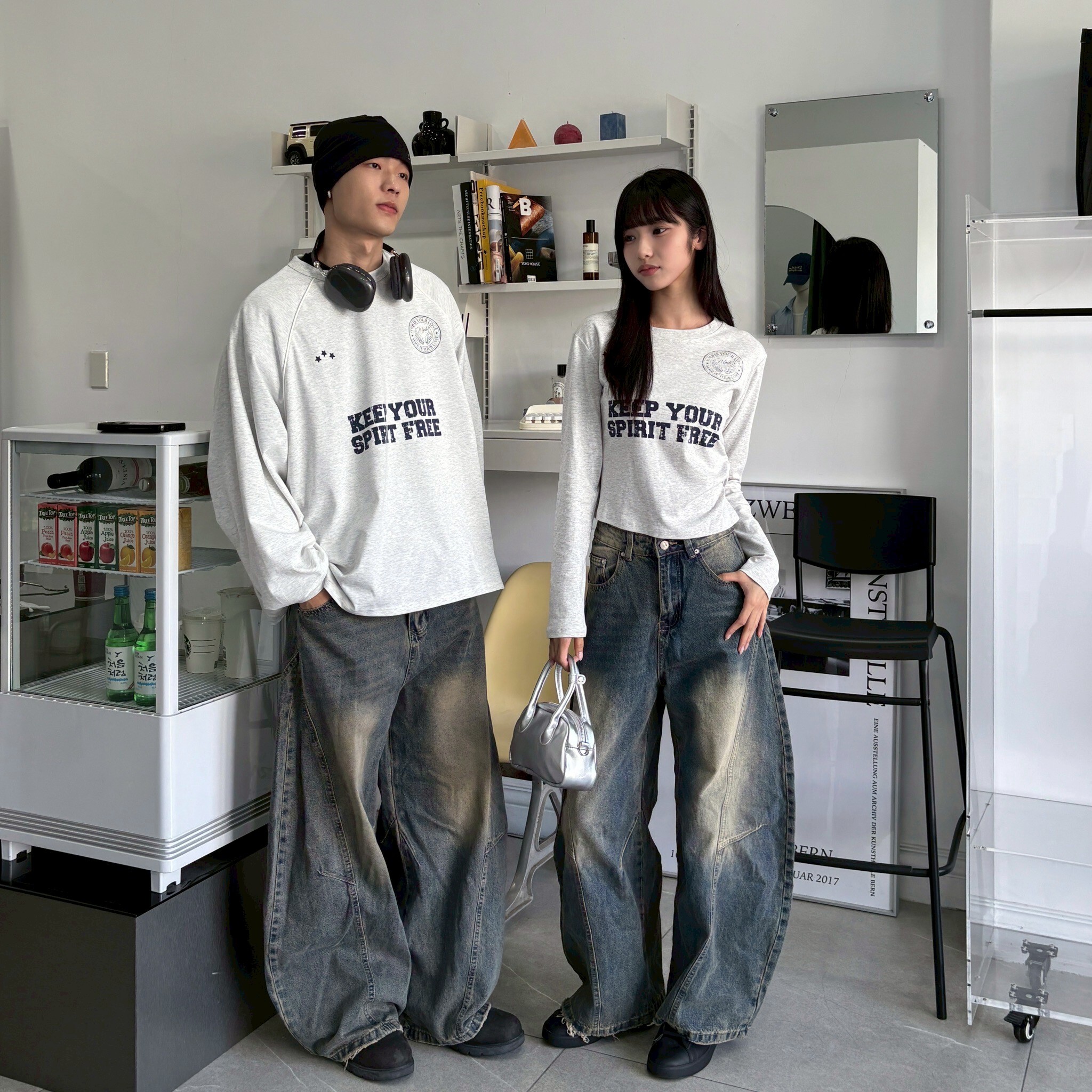 mmb秋款率性鬆弛配方情侶長T