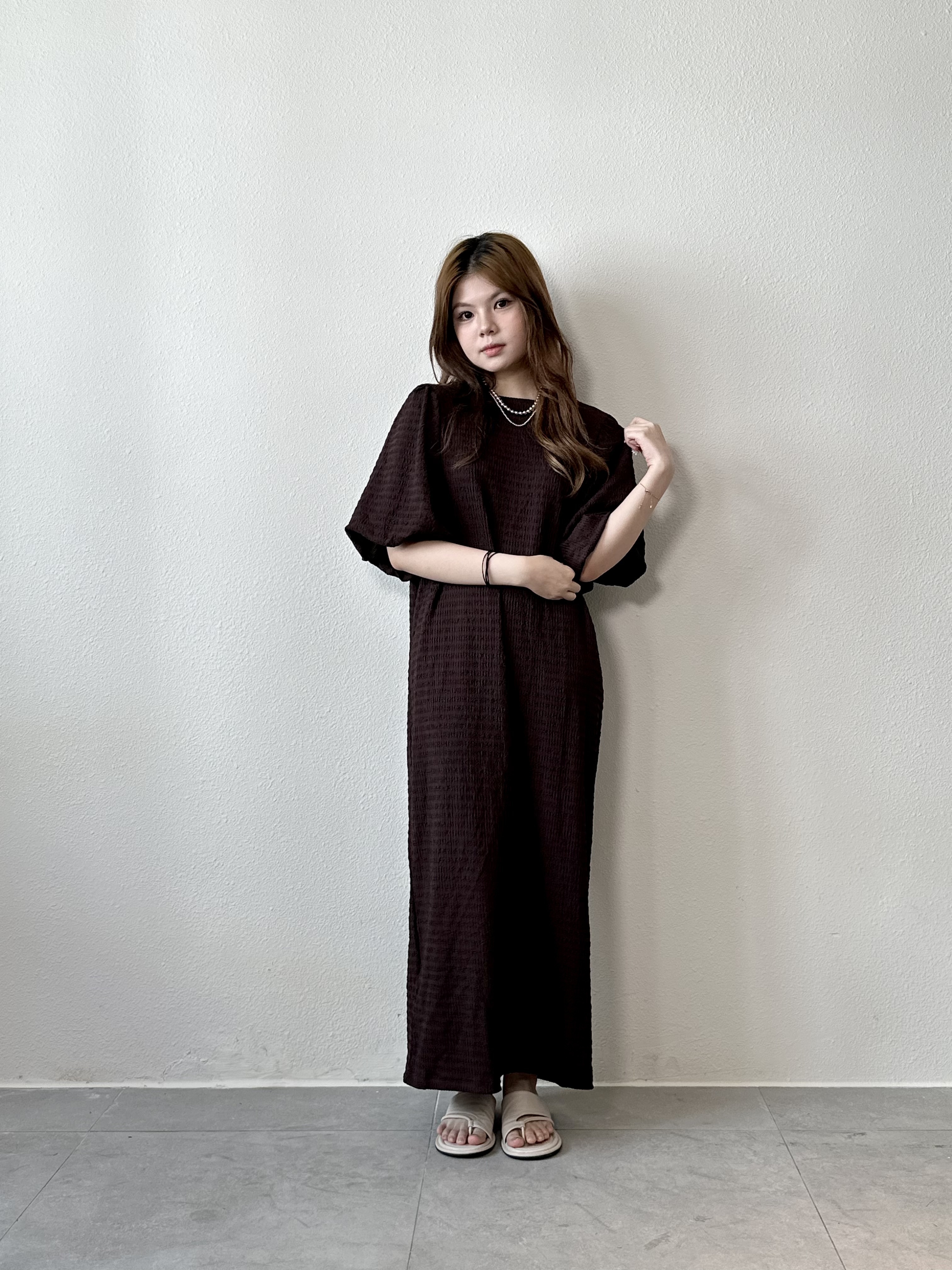 初秋～大荷葉袖連身裙OP53785