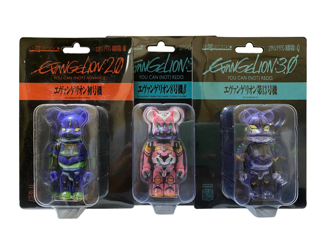 BEARBRICK EVANGELION EVA 初号機 8号機 13号機 100% SET OF 3