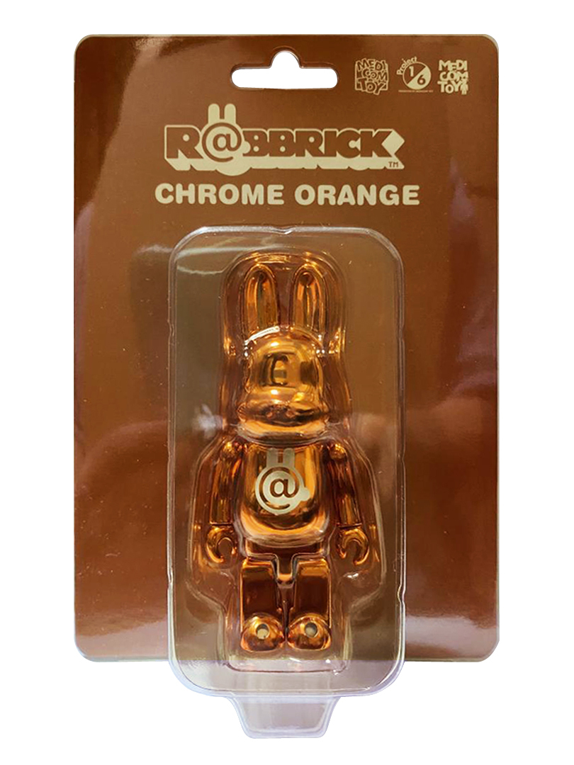 BEARBRICK R@BBRICK @ CHROME ORANGE 100%