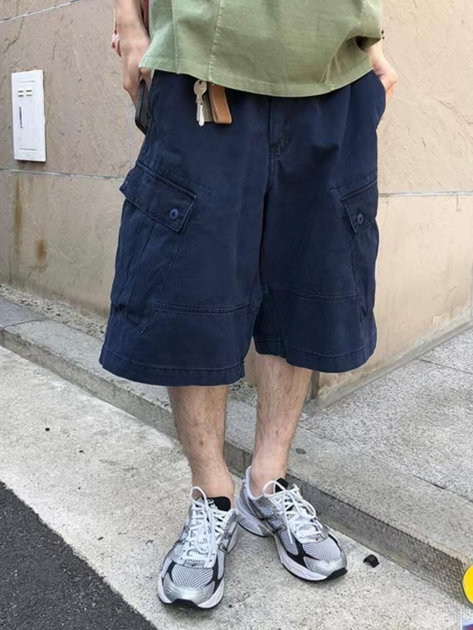 洗水淨色工裝短褲 P3165