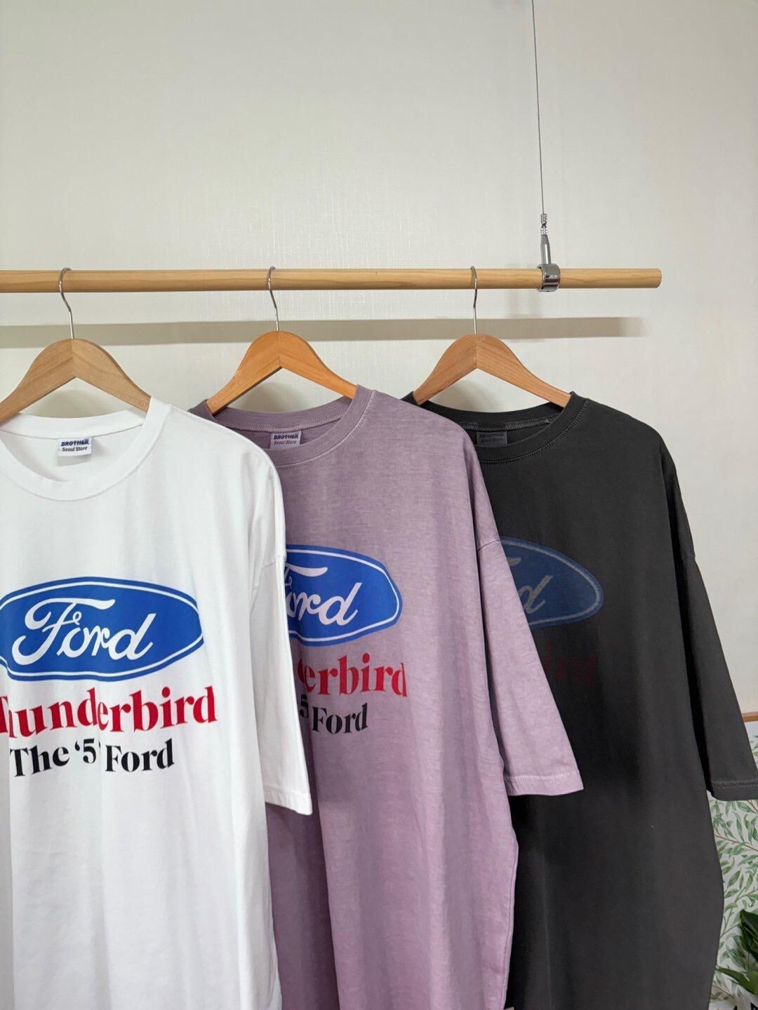 OverSize洗水英文字圖案短袖Tee MB-003T