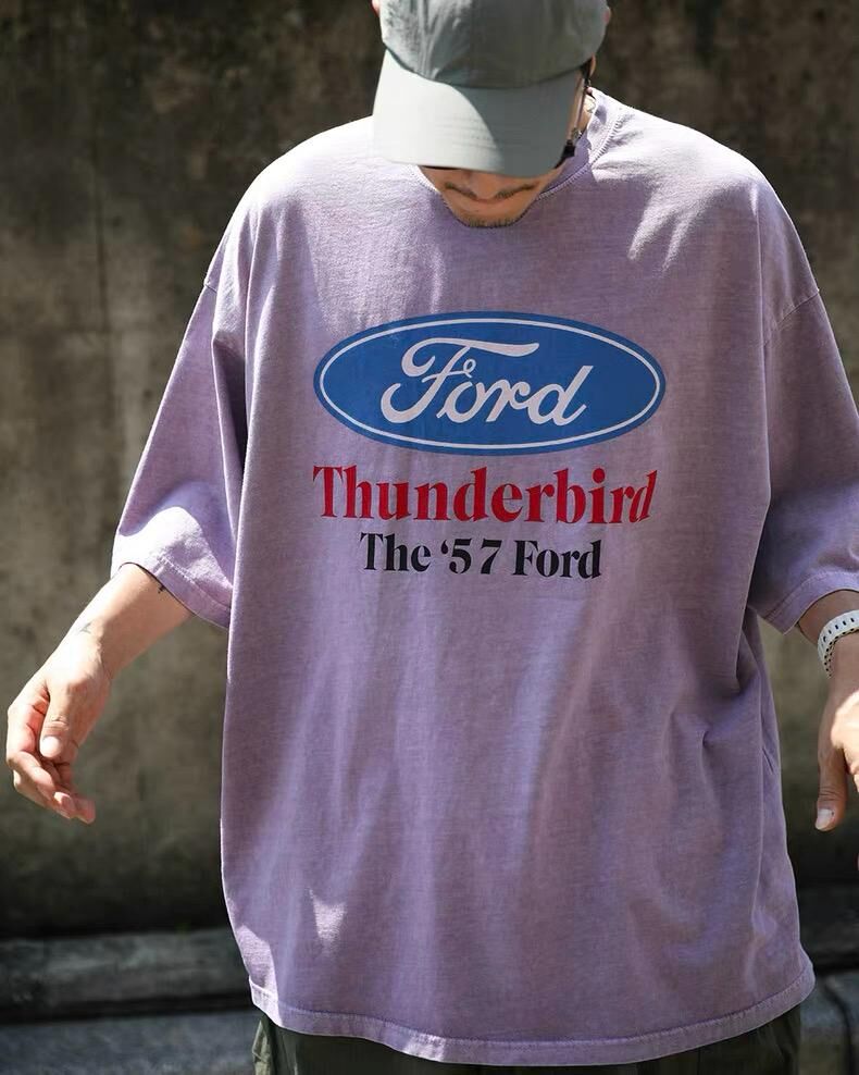 OverSize洗水英文字圖案短袖Tee MB-003T