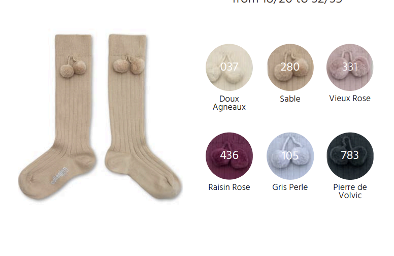 COLLEGIEN 毛球羅紋及膝襪 Diane (其他顏色下單區）