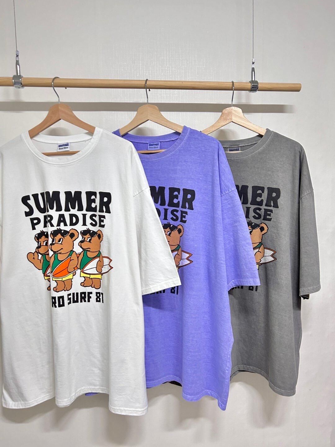 OverSize洗水英文字圖案短袖Tee MB-006T