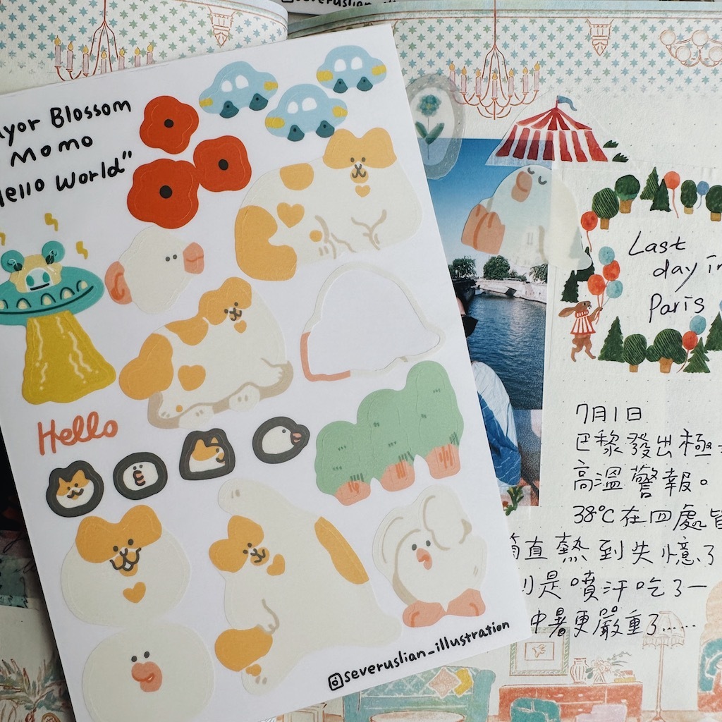 Hello World 防水透明貼紙｜SEVERUS LIAN 里恩太太