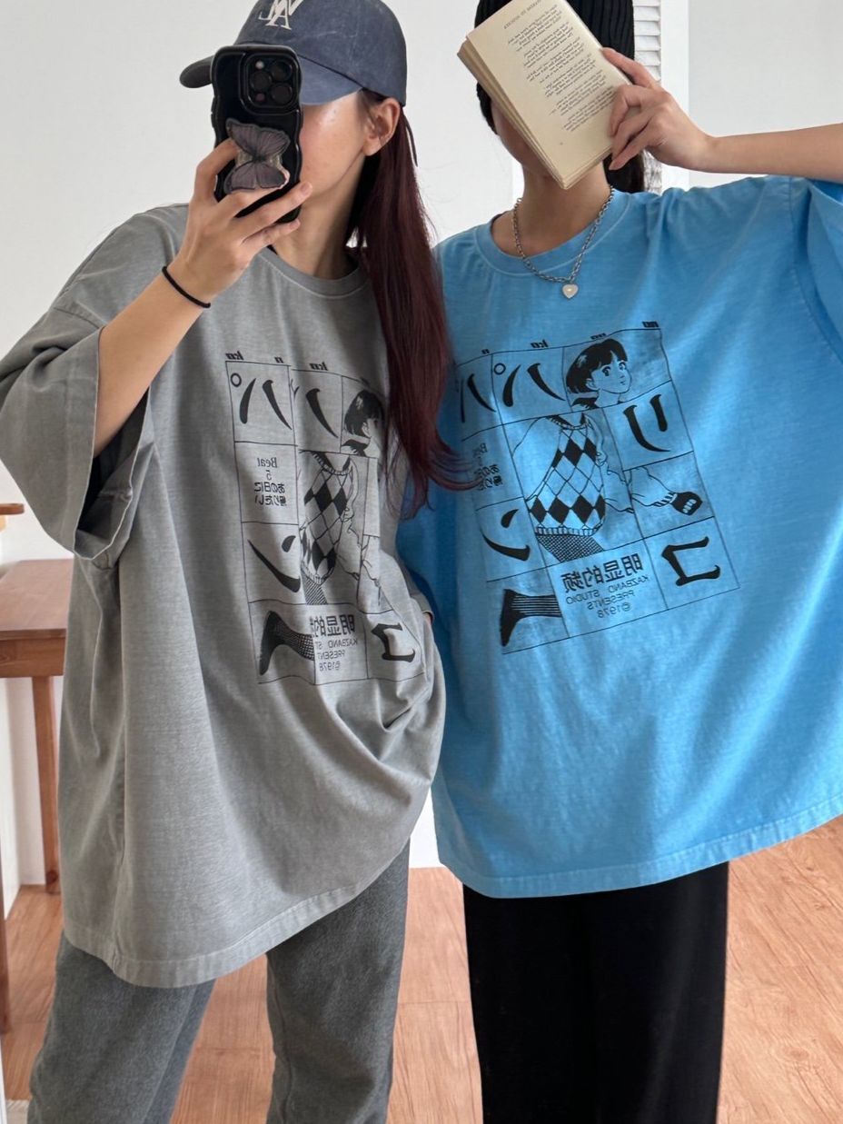 OverSize洗水卡通圖案短袖Tee MB-009T