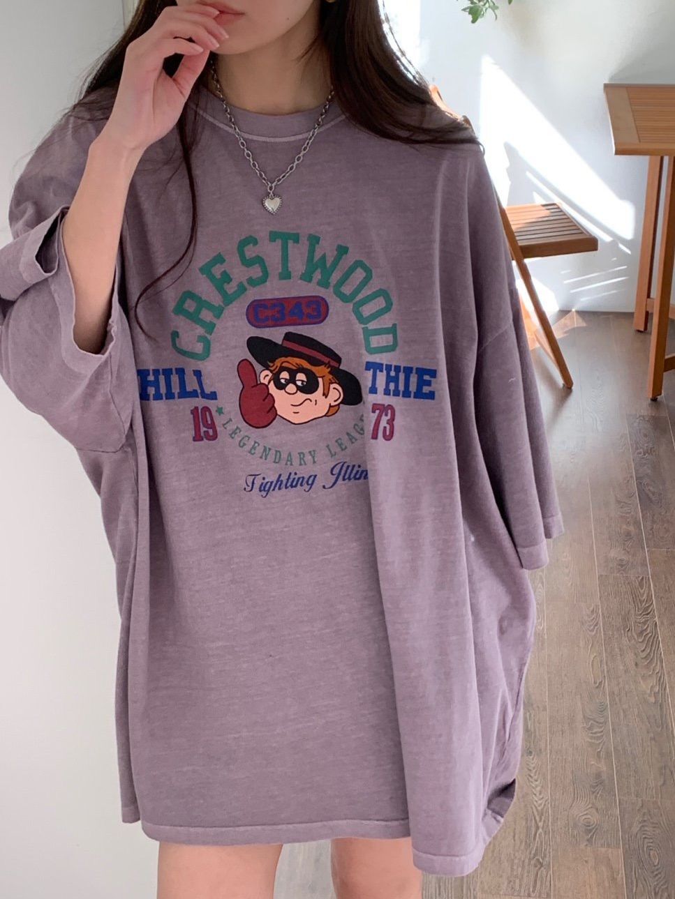 OverSize洗水卡通圖案短袖Tee MB-010T