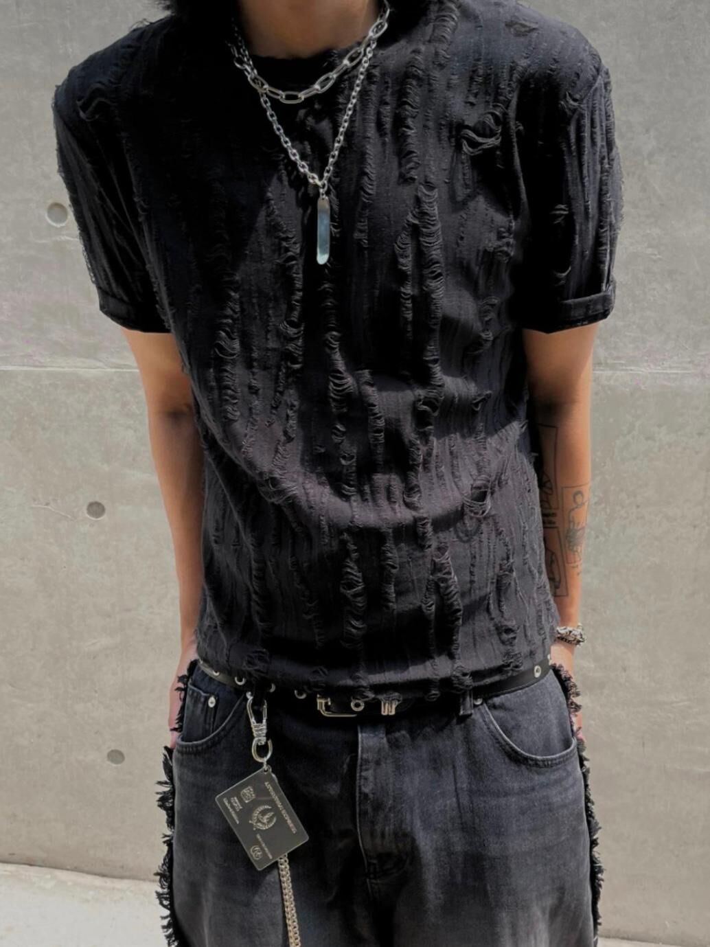 淨色暗紋短袖Tee T5769