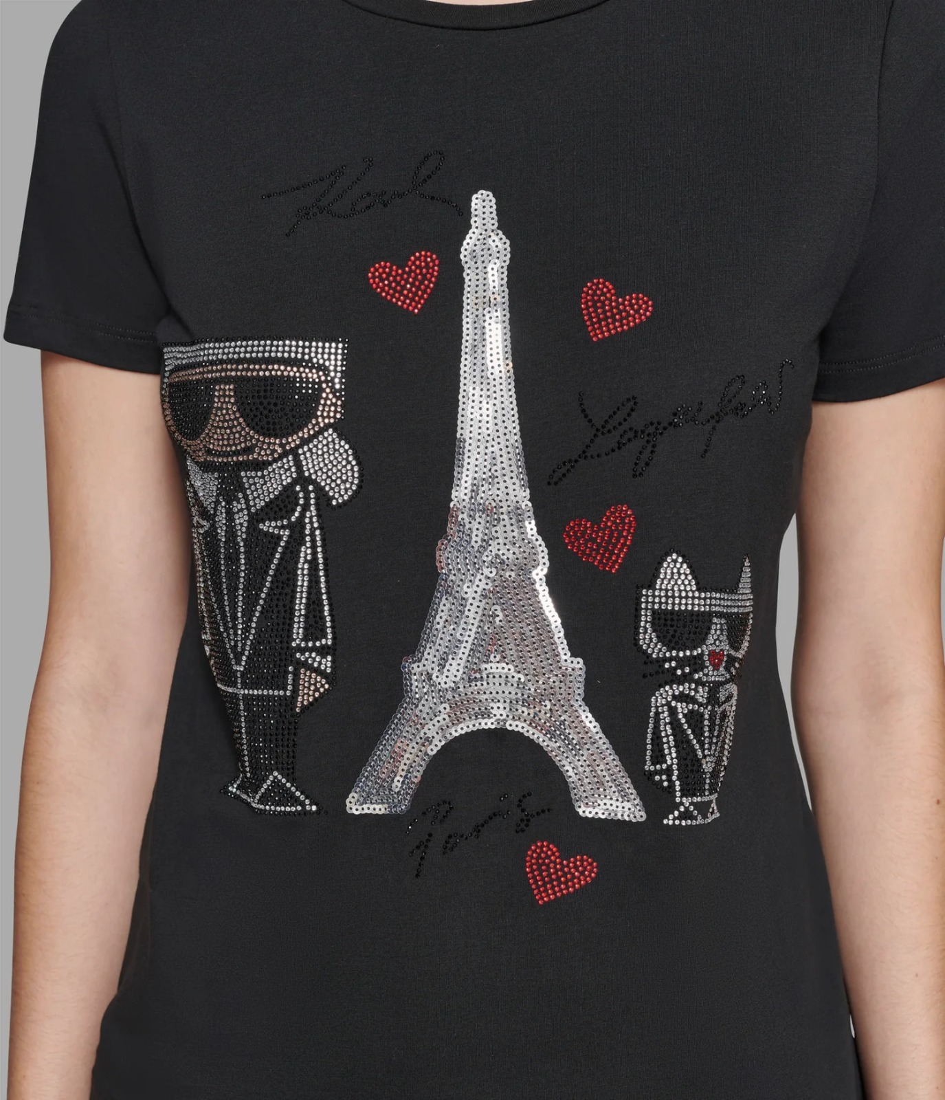 【預購】KARL LAGERFELD PARIS SEQUIN EIFFEL G081124 女裝短袖上衣