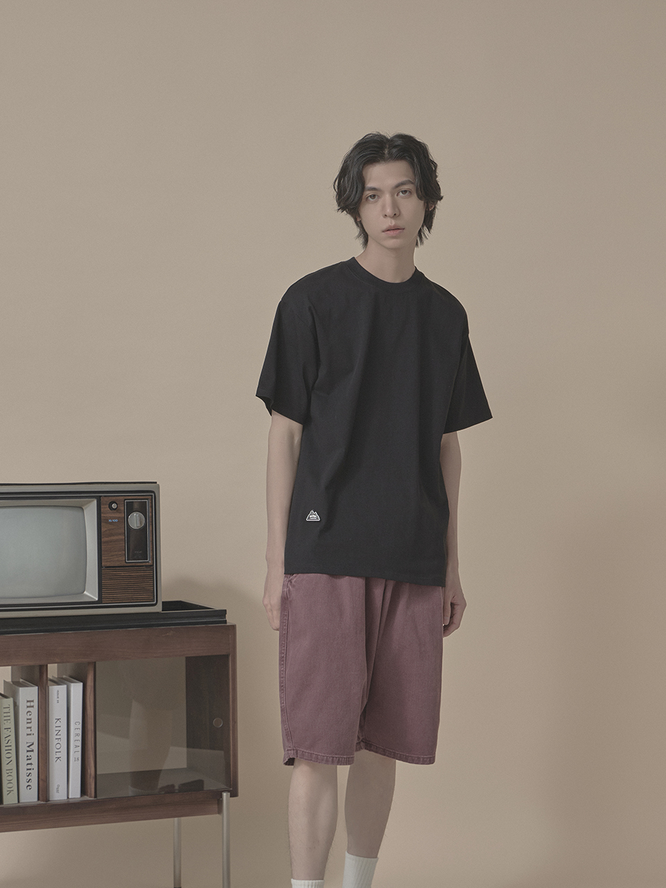 硅膠標棉質圓領素T(十色)