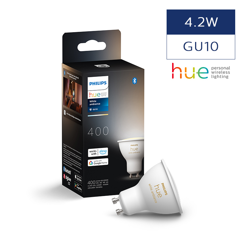 Hue GU10 White Ambiance Bulb 4.2W