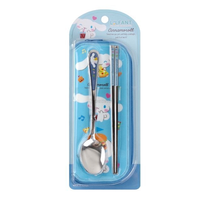 韓國 Cinnamoroll 不鏽鋼環保餐具湯筷組附餐具袋