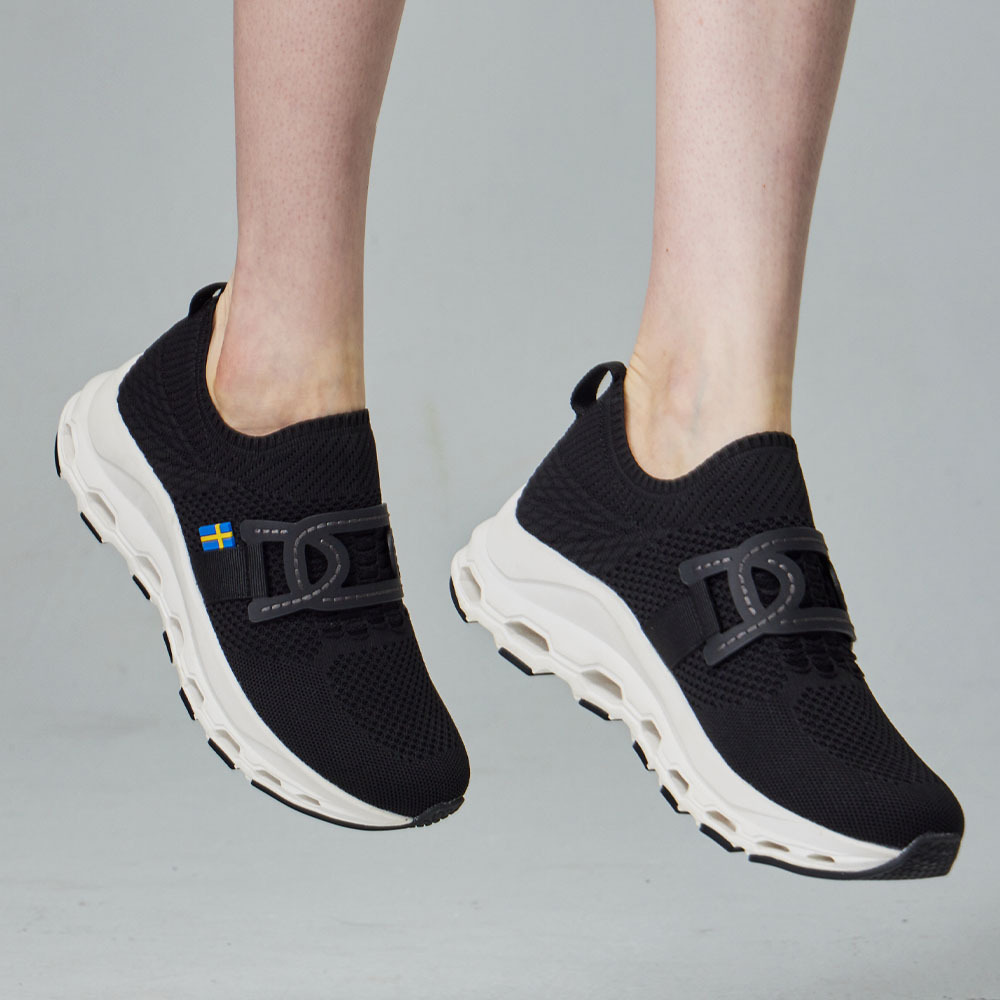 蒙布朗 飛織 蜂巢彈力鞋(黑)