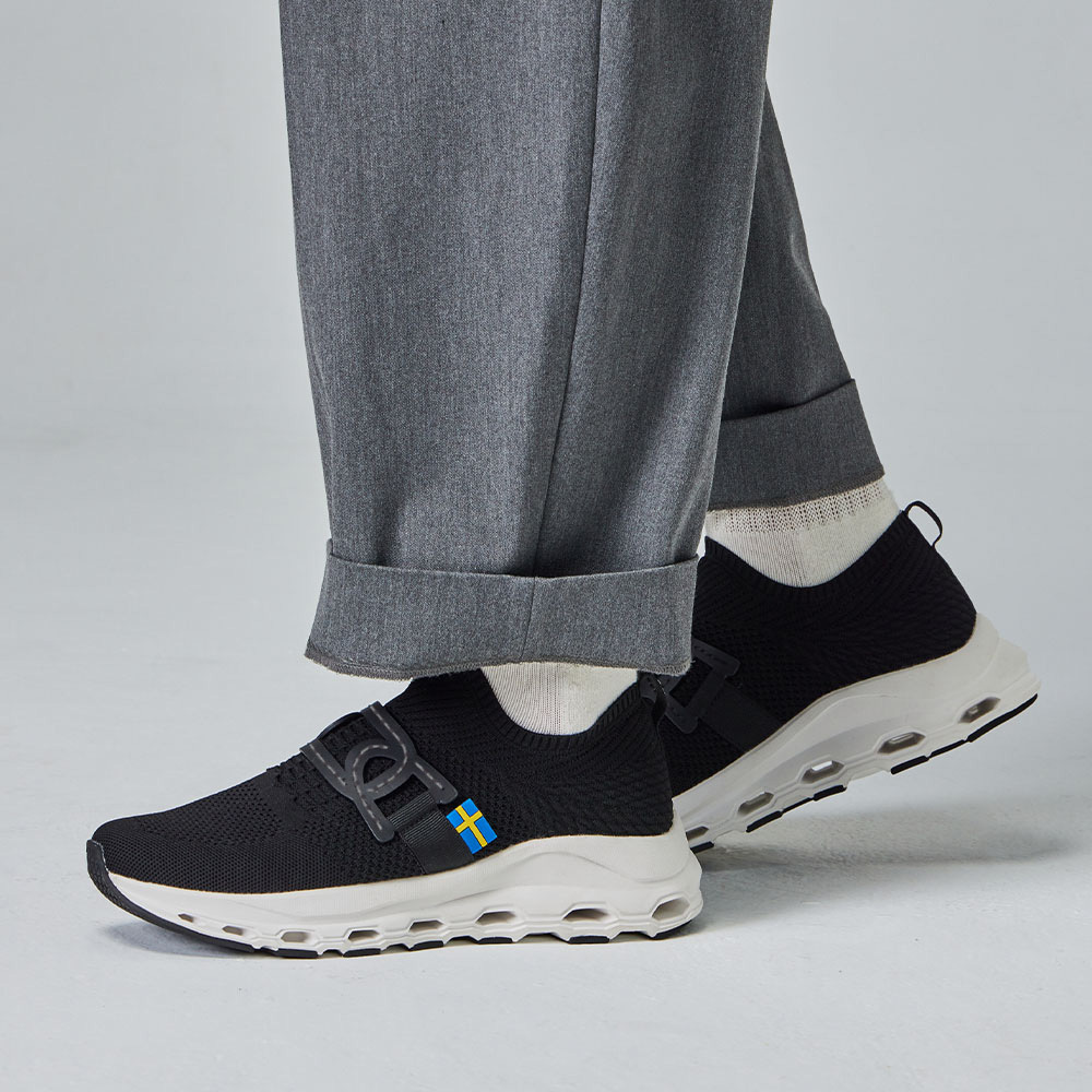 蒙布朗 飛織 蜂巢彈力鞋(黑)