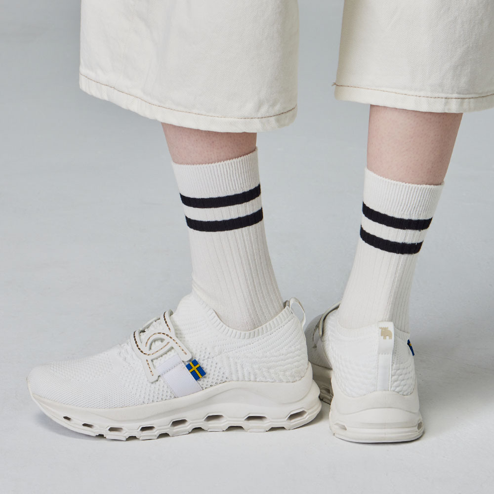 蒙布朗 飛織 蜂巢彈力鞋(白)