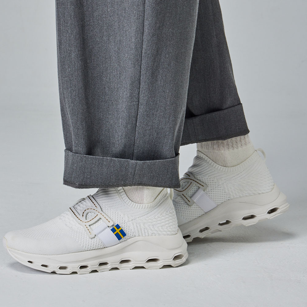 蒙布朗 飛織 蜂巢彈力鞋(白)