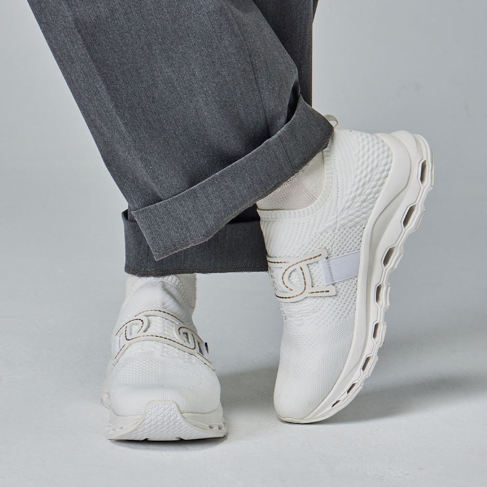 蒙布朗 飛織 蜂巢彈力鞋(白)