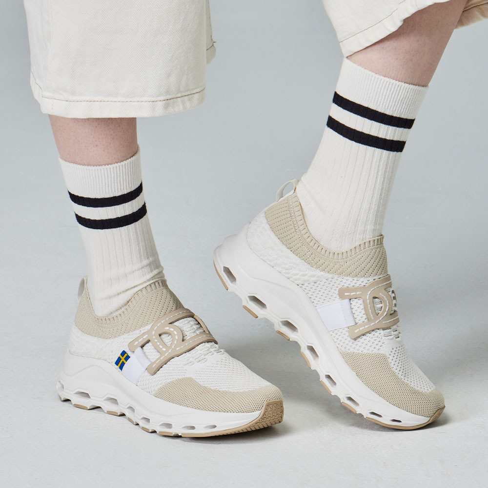 蒙布朗 飛織 蜂巢彈力鞋(奶茶)