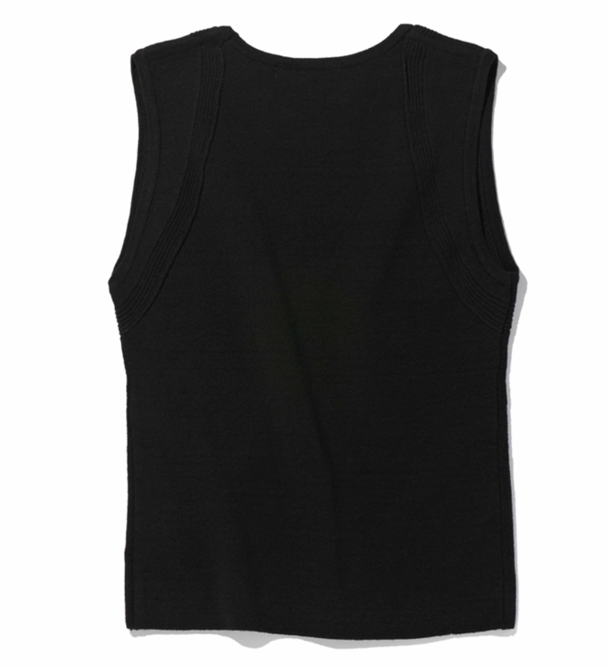Mischief  MSCHF  許光漢、秀智愛牌 /  HARNESS WEAVE KNIT SLEEVELESS_BLACK 編織針織無袖上衣_黑色 / AUG25
