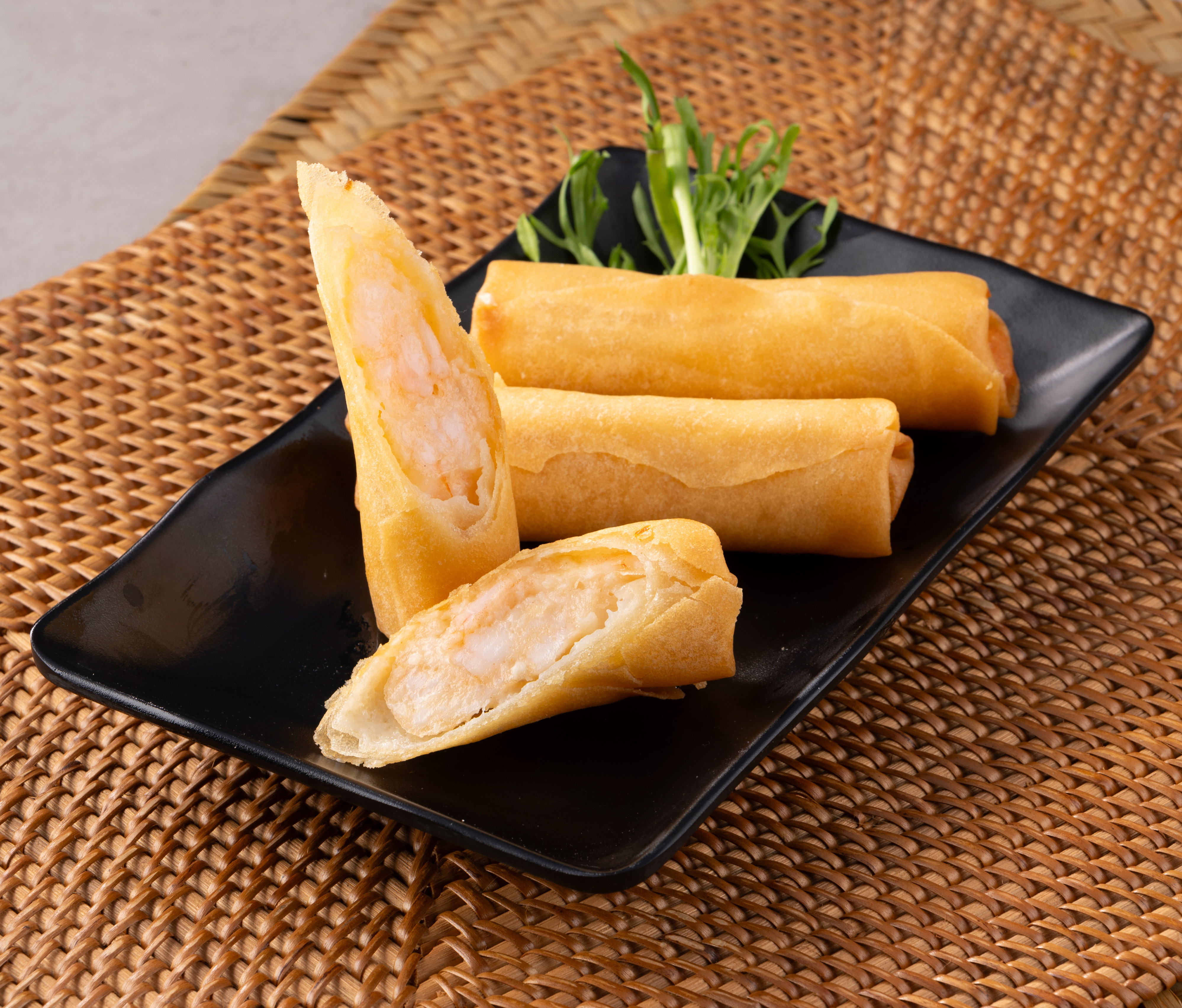 蒜香鮮蝦春卷 （三件）