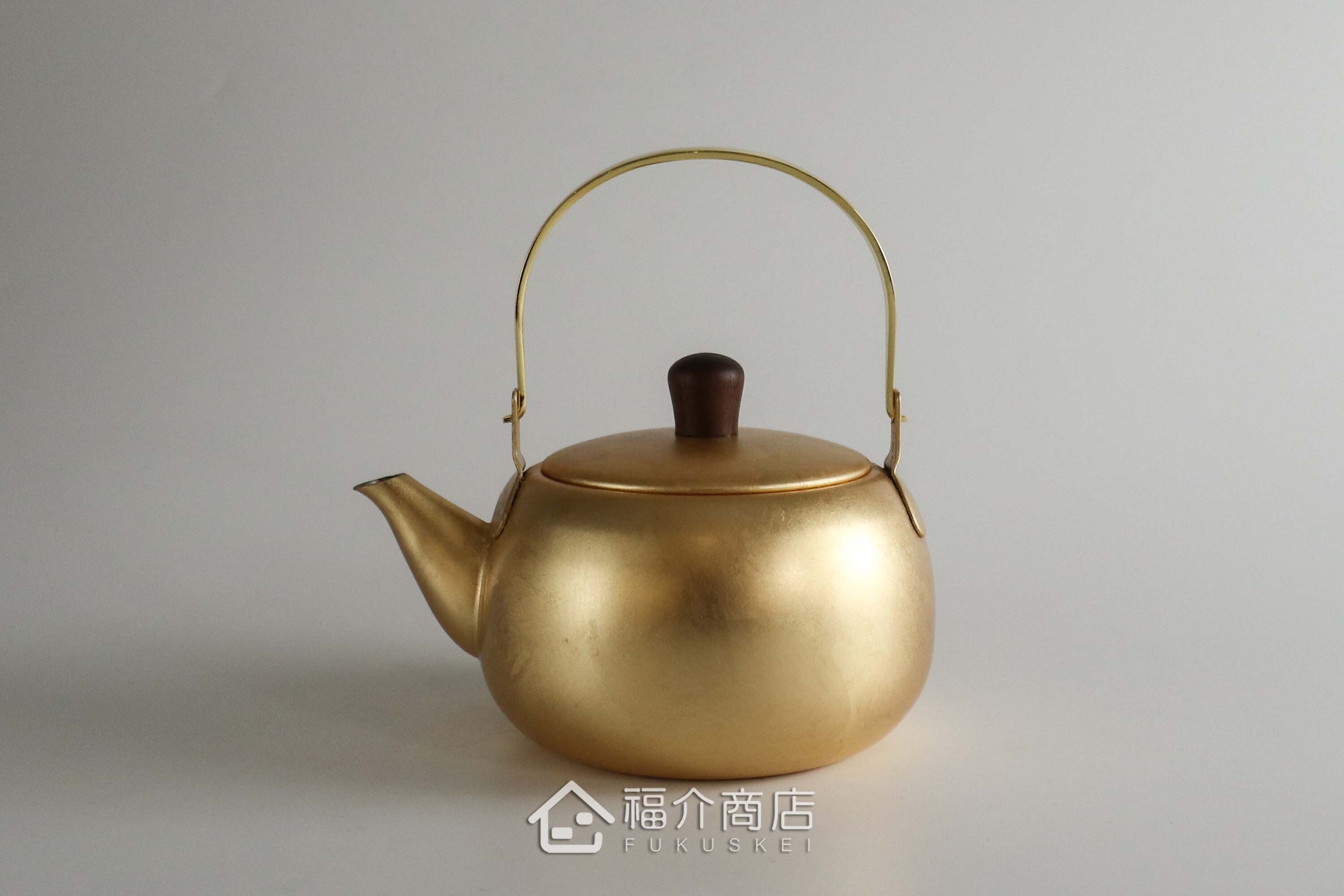 泡茶用的金箔色不鏽鋼材質泡茶壺