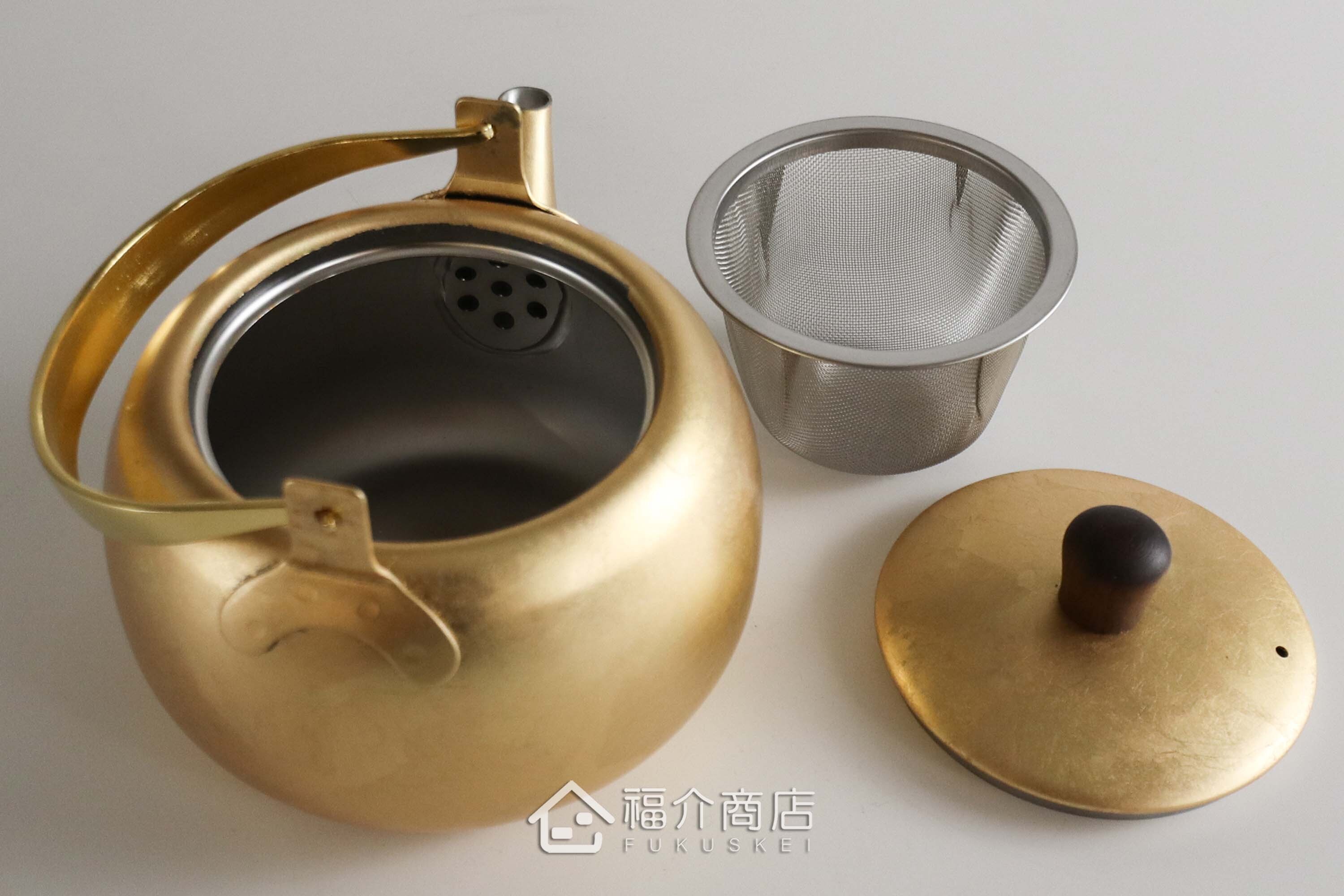 泡茶用的金箔色不鏽鋼材質泡茶壺