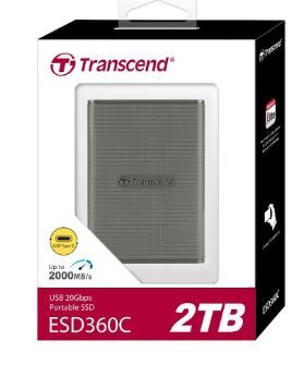 Transcend 創見ESD360C 2TB USB3.2/Type C 雙介面外接SSD行動固態硬碟 -古典灰