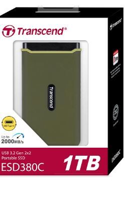 Transcend 創見ESD380C 1TB USB3.2/Type C 雙介面外接SSD固態硬碟 - 橄欖綠