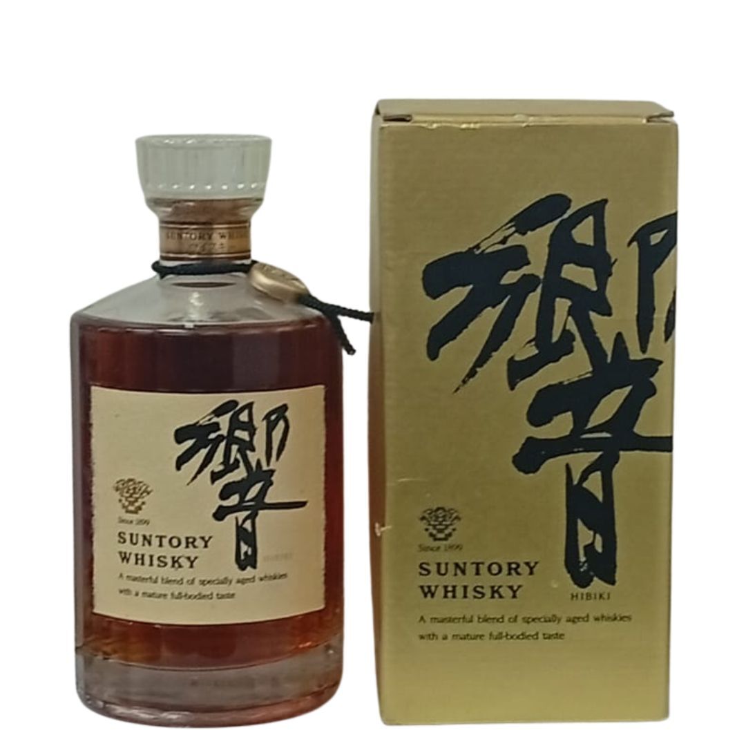 三得利 響HIBIKI 絕版金花 水晶頭 黑色項鍊 金章 700mL (響17年前身) #1