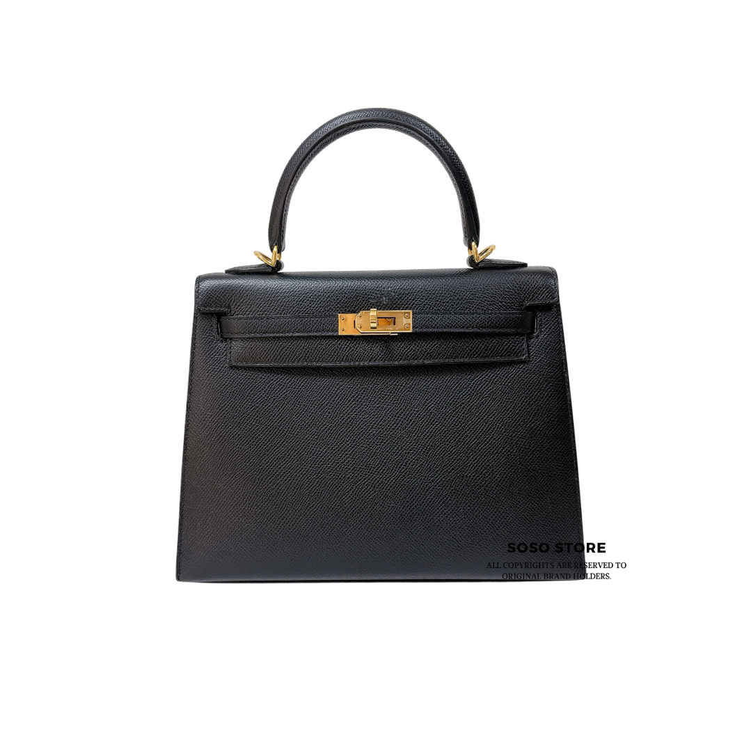 Hermes Kelly 25 Bag - Noir / Ghw