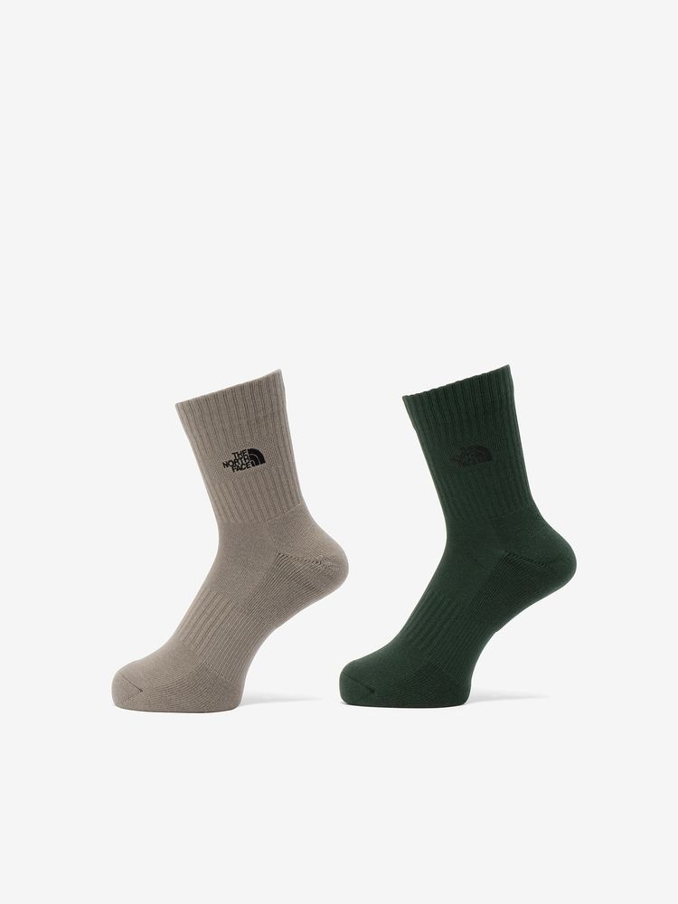 預購┃日本 THE NORTH FACE LOGO 2P CREW LOGO 刺繡短襪 兩入組