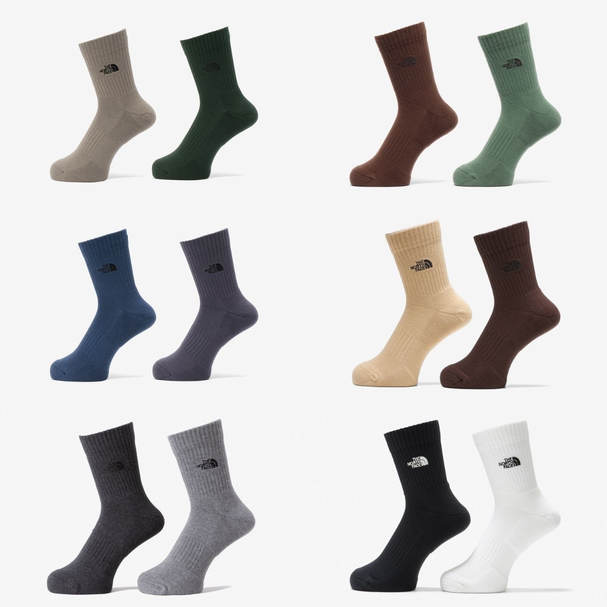 預購┃日本 THE NORTH FACE LOGO 2P CREW LOGO 刺繡短襪 兩入組