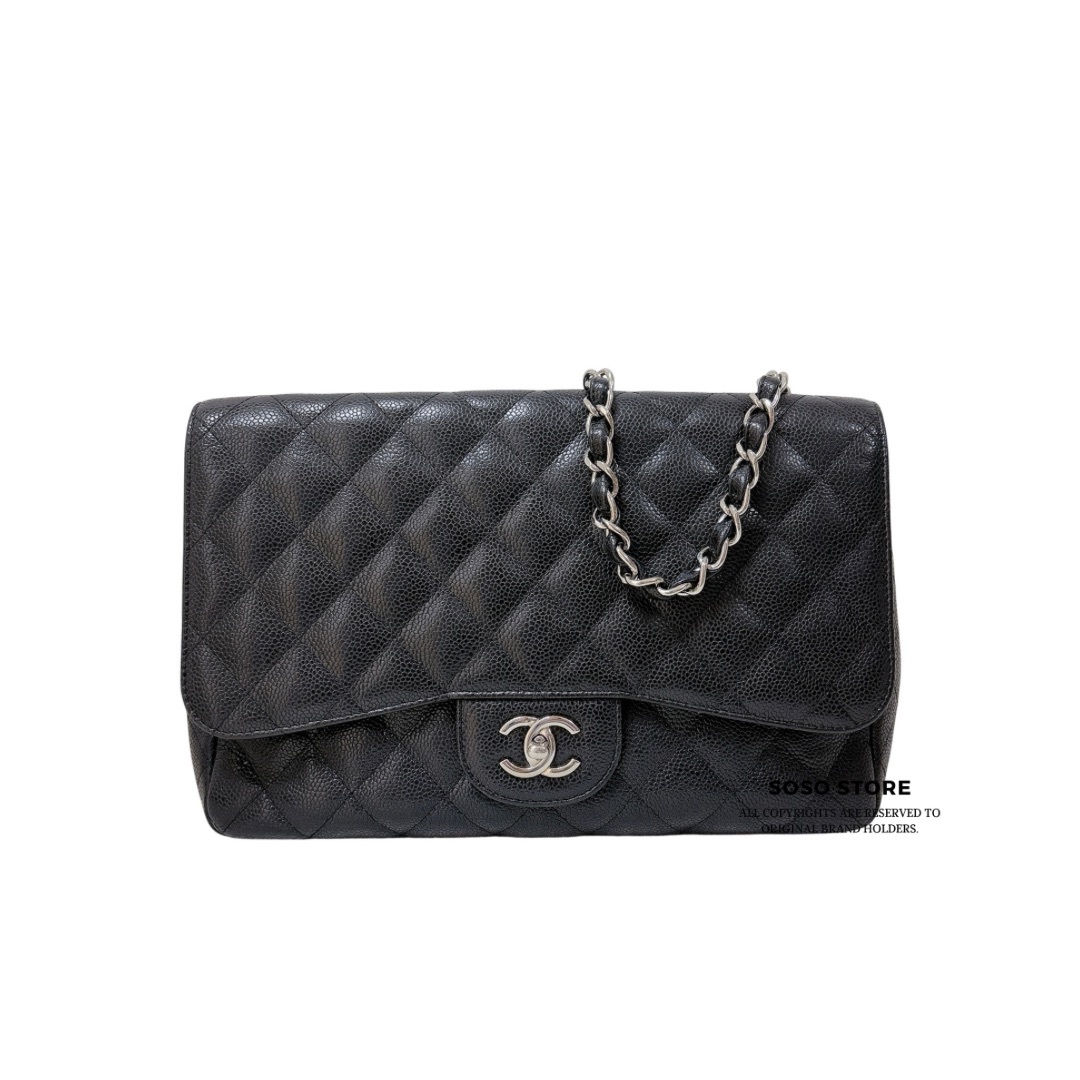 Chanel Classic Single Flap Bag - Black / Shw