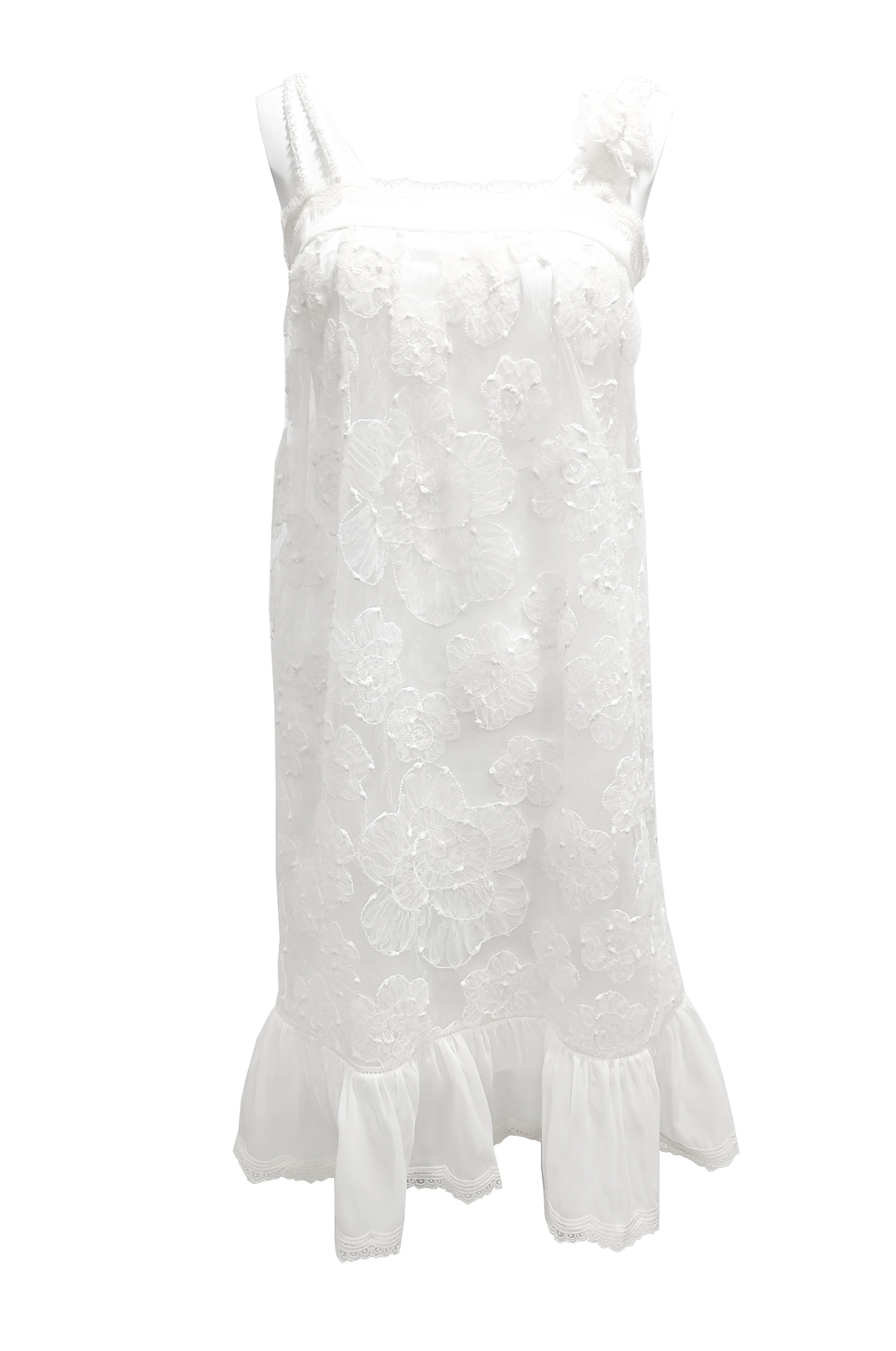 BD10075E1 新藝術花園立體花細肩帶H型魚尾中長洋