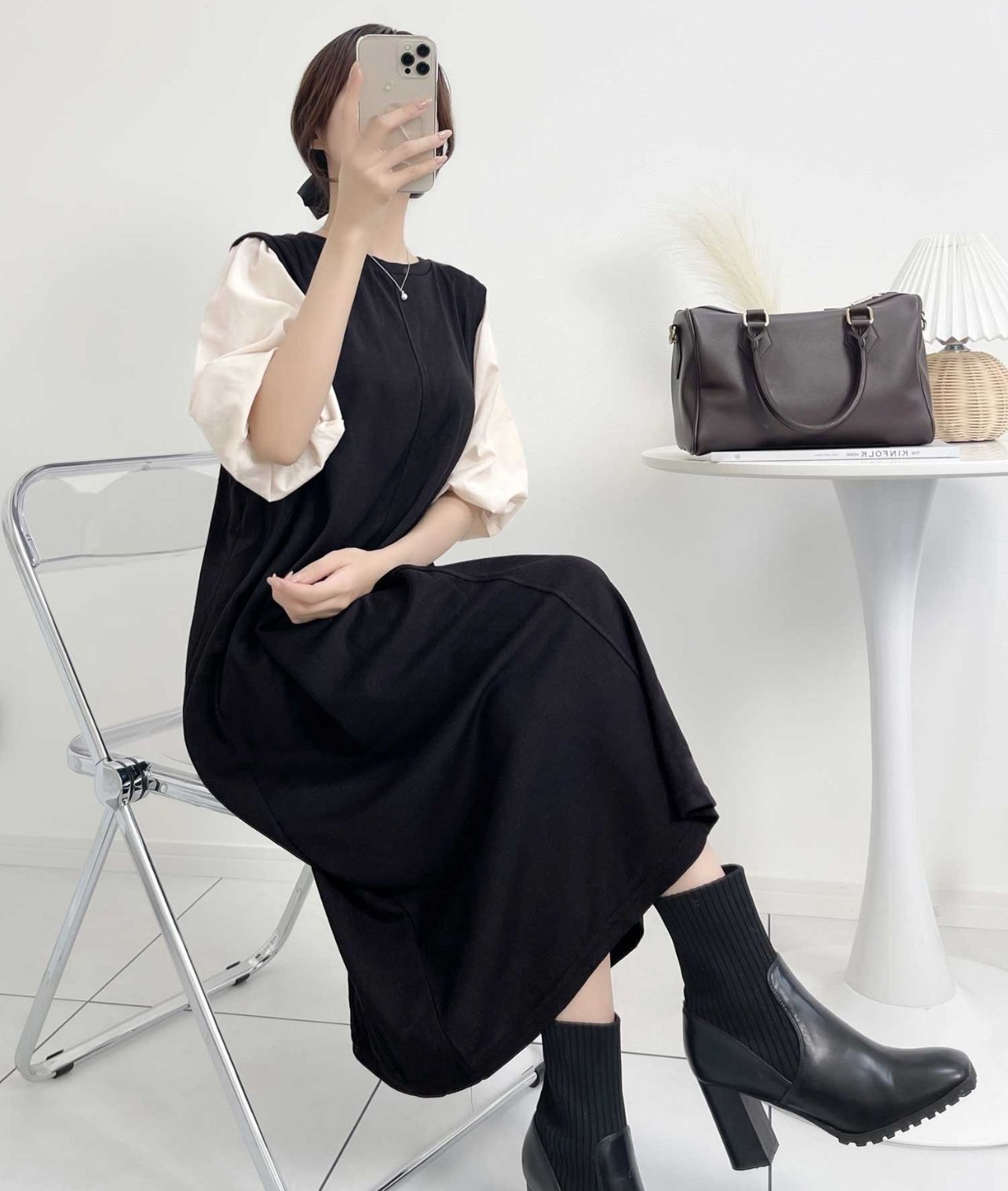 【預購】JN081256 classicalelf 泡泡袖連身裙