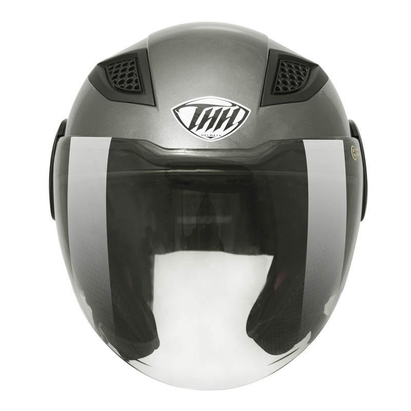 THH T318S 素色 金屬銀 3/4罩式