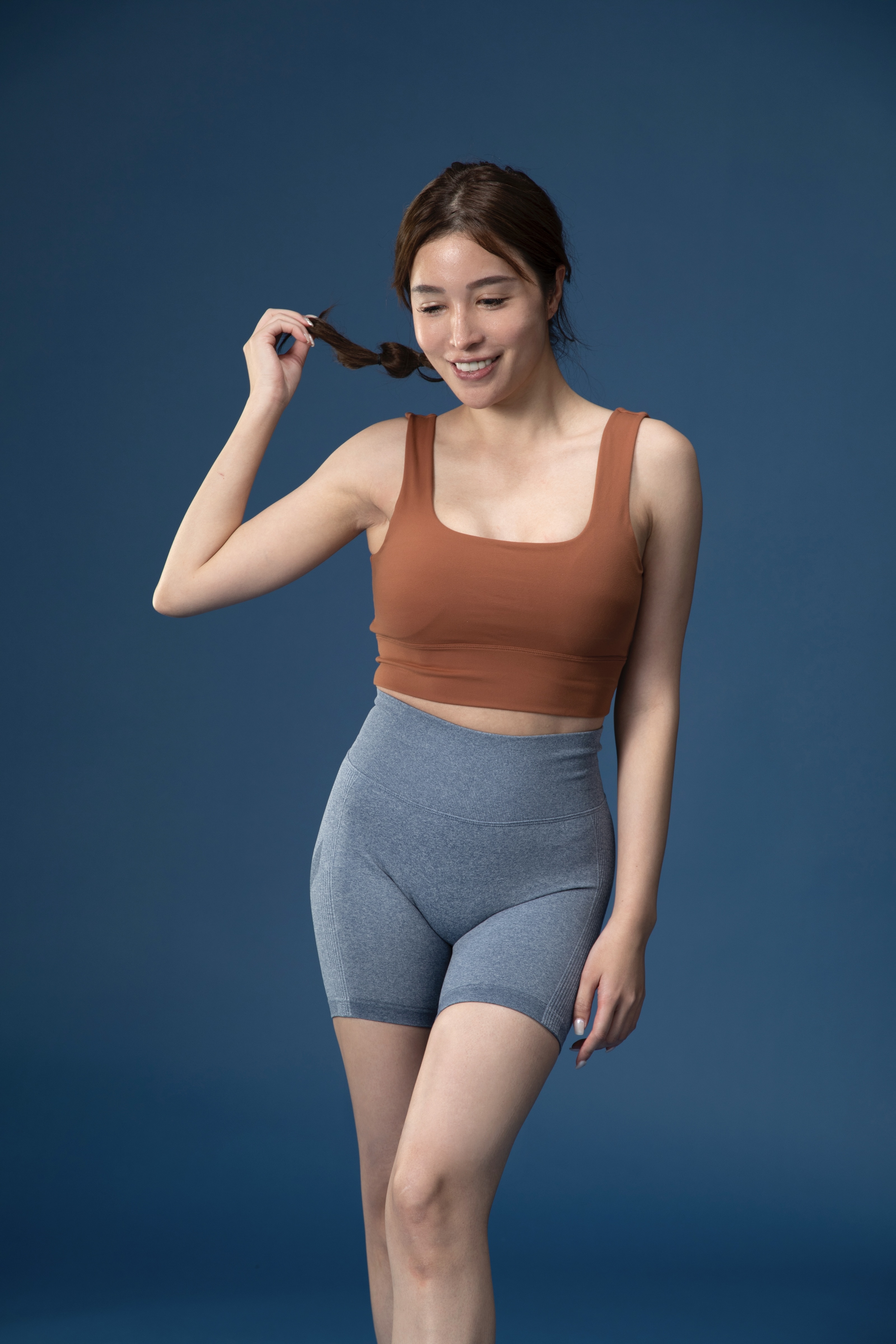 I.M.S高腰提臀合身短褲- 天空藍