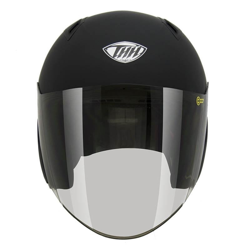 THH T500N 素色 平光黑 大頭圍 3/4罩式