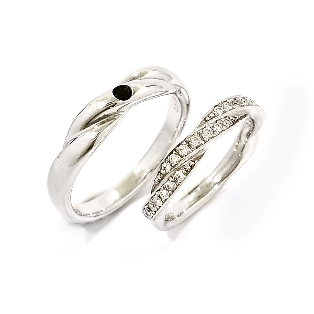 Touching Heart - Leggy 18K白金結婚戒指