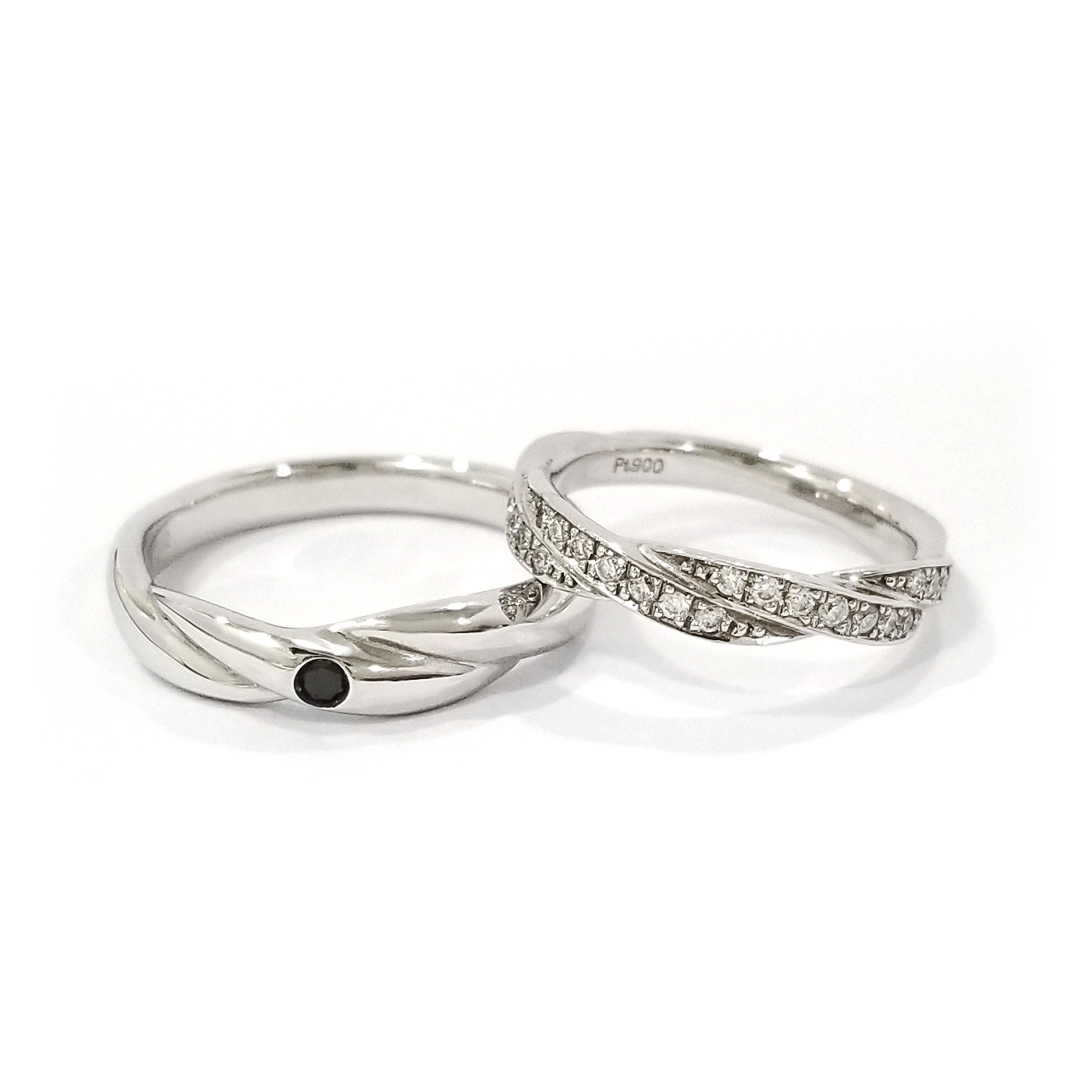 Touching Heart - Leggy 18K白金結婚戒指