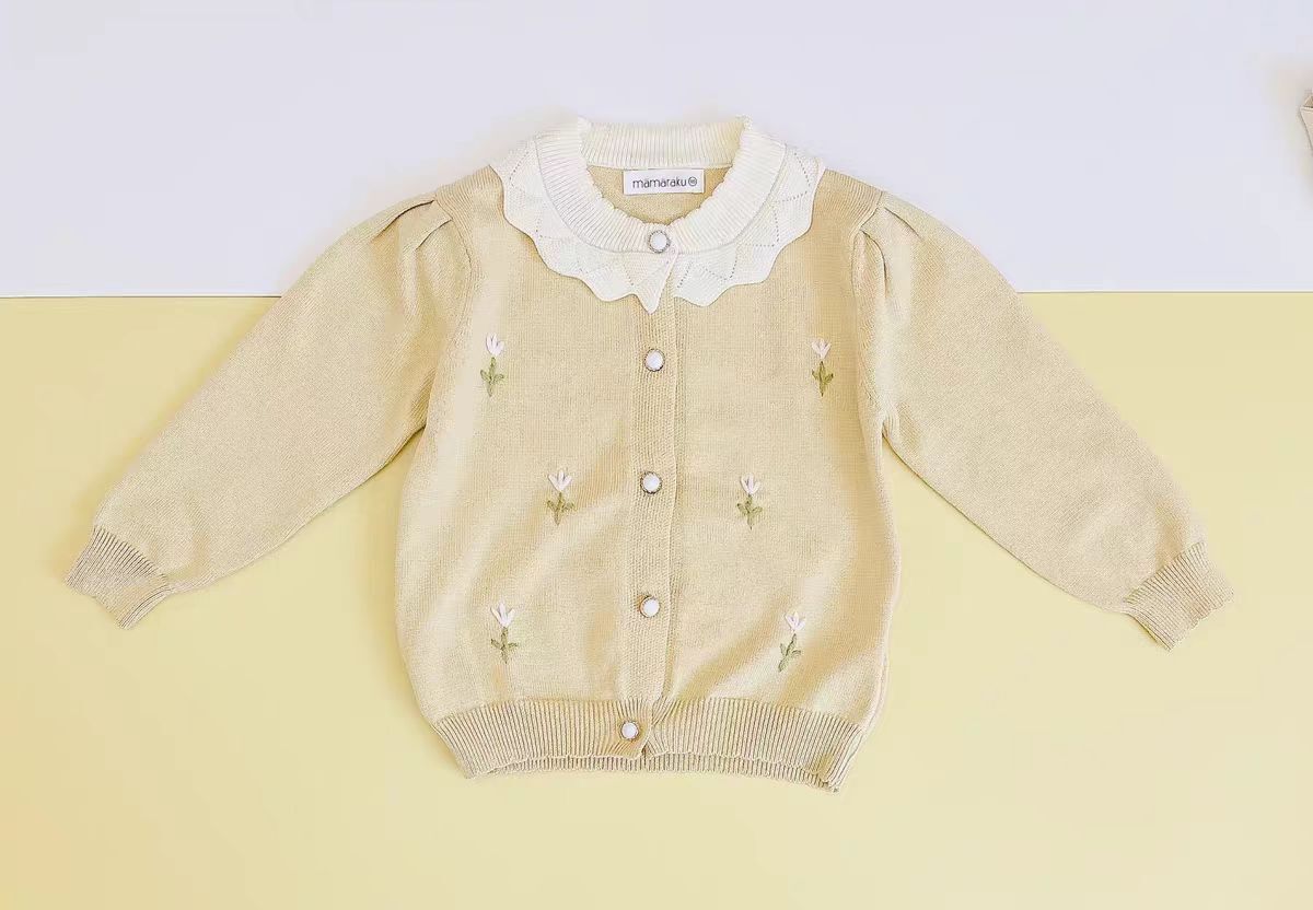 𝐌𝐚𝐦𝐚𝐫𝐚𝐤𝐮 小花刺繡針織外套