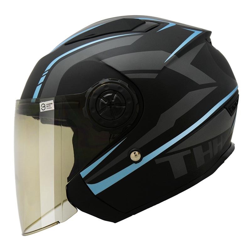 THH T335 T-SPORT 平光黑/藍 3/4罩式