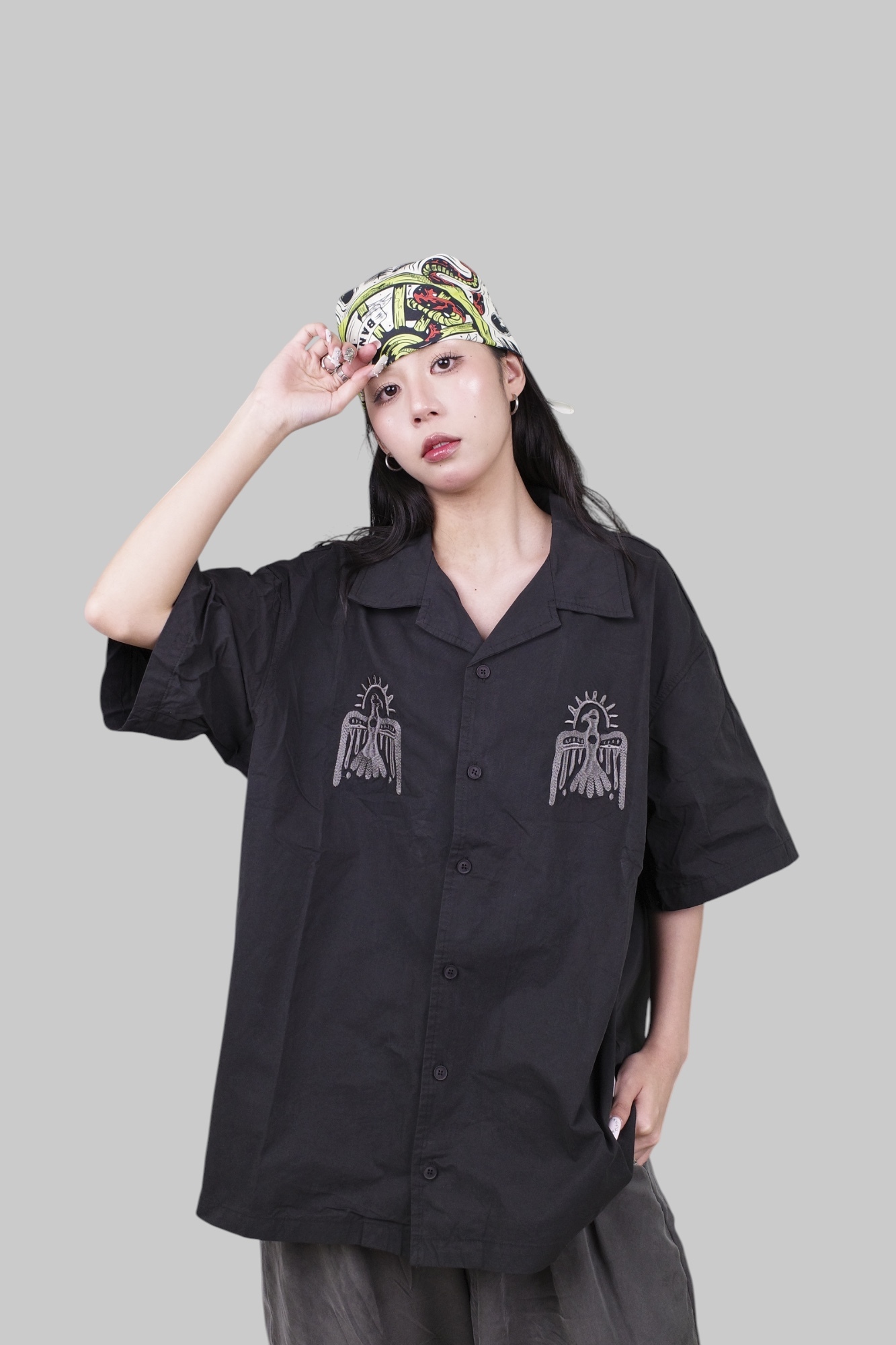 『Always_Good』古文明 刺繡 古巴領 短袖襯衫