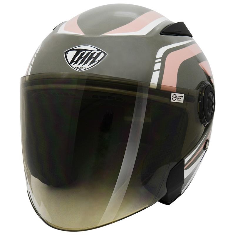 THH T335 T-SPORT 灰/粉 3/4罩式