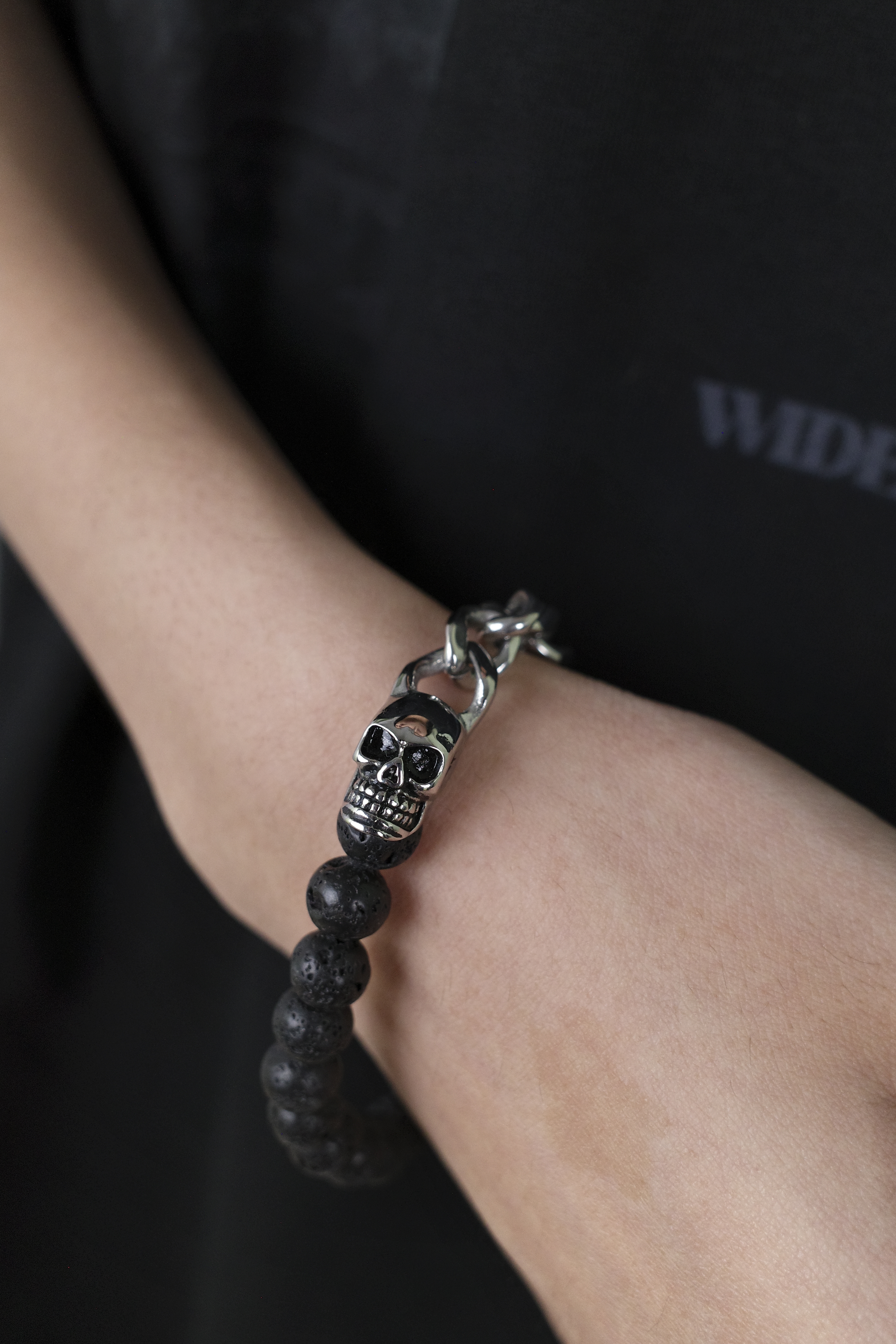 『Always_Good』骷髏頭 拼接 火山石 虎眼石 鈦鋼 手鏈