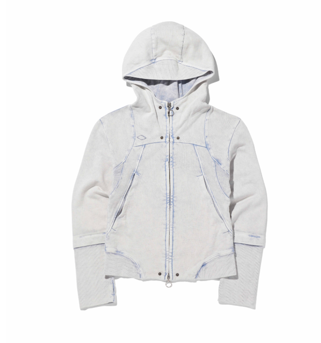 Mischief  MSCHF  許光漢、秀智愛牌 /  RHOMBUS PUNCHING HOODIE ZIP-UP_Light BLUE 菱形圖案連帽拉鍊外套 / AUG25