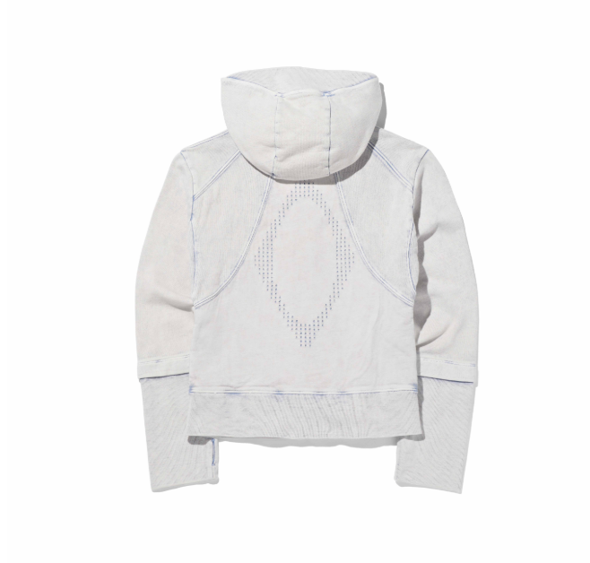 Mischief  MSCHF  許光漢、秀智愛牌 /  RHOMBUS PUNCHING HOODIE ZIP-UP_Light BLUE 菱形圖案連帽拉鍊外套 / AUG25